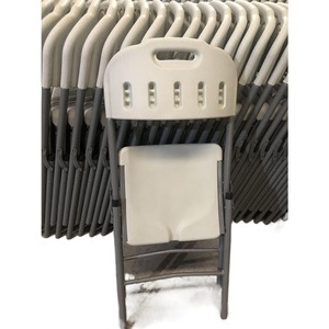 White Plastic HDPE Folding Chair Outdoor Assembly Folding Camping Chair Cheap Molded Plastic Metal Garden Chair
