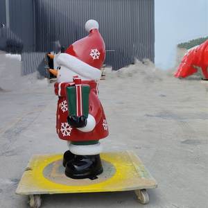 รูปปั้นหุ่นมนุษย์หิมะทำจากเรซินไฟเบอร์กลาสขนาดใหญ่สำหรับตกแต่งเทศกาลคริสต์มาสกลางแจ้งเชิงพาณิชย์ - Product Image 5