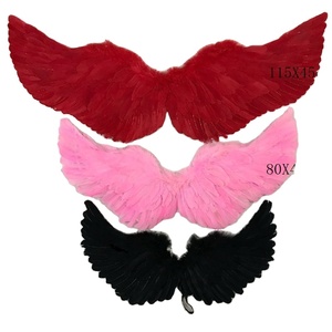 Ailes d'ange en plumes pour enfants, costume de fée ange diable, grande taille - Product Image 5