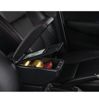 Boîte de rangement universelle pour accoudoir de voiture ABIRAM Auto Parts avec chargeur USB et porte-gobelet avant