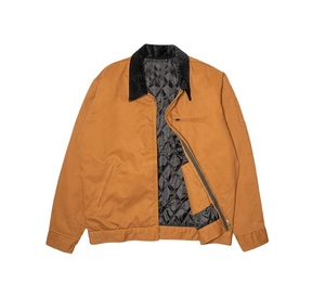 Chaqueta de trabajador de lona pesada de diseñador para hombre, forro liso personalizado con cuello con capucha y chaqueta bordada para hombre - Product Image 1