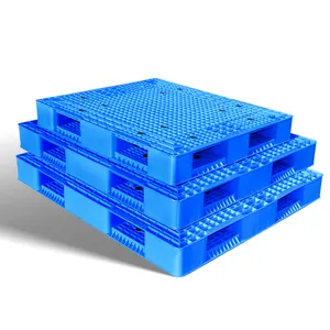 Good Quality Pallet For Warehouse Pe Single Side Stacking Plastic Euro Pallet Hdpe Blue Or Customize 4way