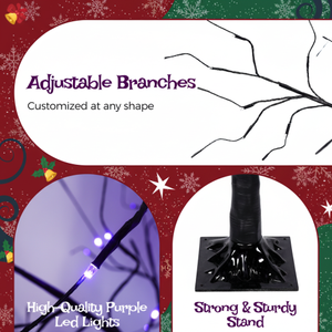 3 Pac <strong>Christmas</strong> Tree with <strong>Purple</strong> Lights, 4FT 5FT and 6FT, Lighted Black Tree for <strong>Christmas</strong> <strong>Decoration</strong> - Product Image 4