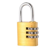 Cadenas à combinaison en laiton 25 mm à 3 chiffres, antirouille, pour bagages et armoires, logo OEM disponible