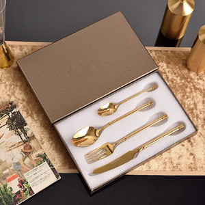 Juego de Cubiertos de Acero Inoxidable 304 de Lujo Serie B con Logotipo Personalizado, Regalo Empresarial, Juego de Cubiertos de 4 Piezas - Product Image 3