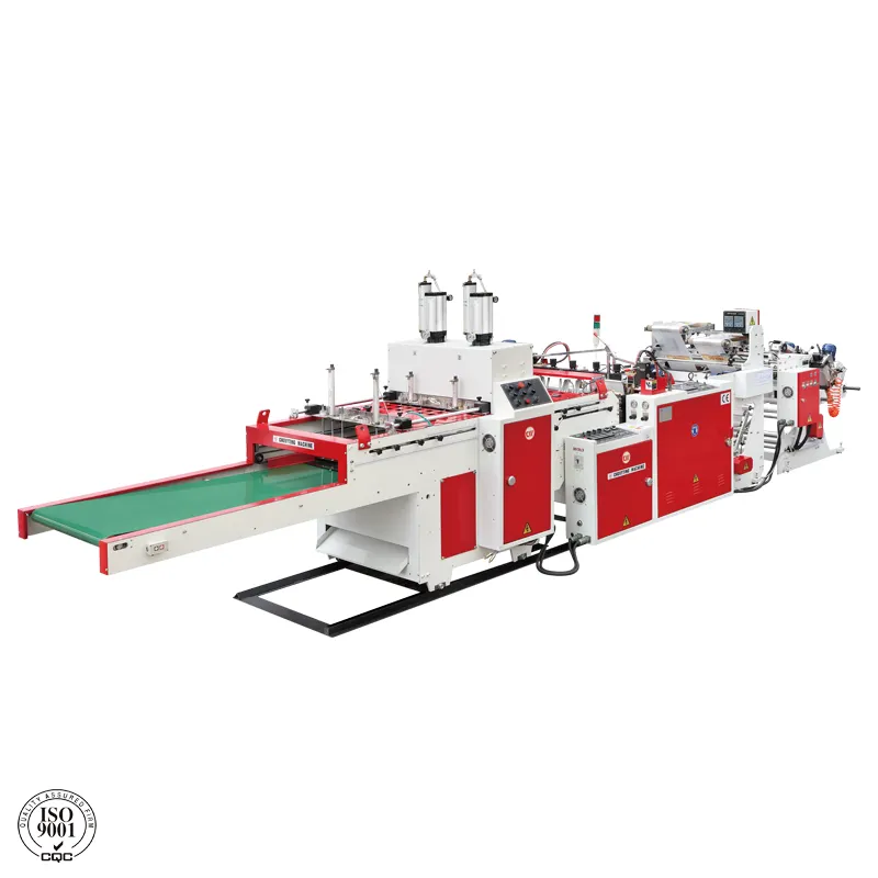 New Design Fully Automatic T-Shirt Bag Making Machine with Punch Device (two lines) Vest Bag