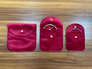 Wholesale Multi Size Square Velvet <b>Jewelry</b> Pouch Gold Snap Button Flap Microfiber Jewellery <b>Packaging</b> Bag Custom Logo In Stock - Product Image 6