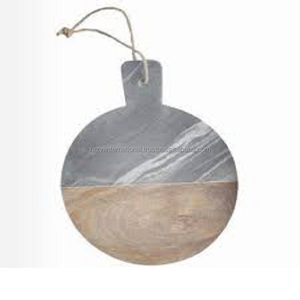 Planche à découper ronde en marbre blanc avec manche de couteau en acier inoxydable, compatible lave-vaisselle, produit de qualité supérieure pour usage culinaire - Product Image 5