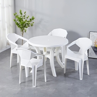 Ensemble de chaises de salle à manger en plastique empilables, ensemble de table et chaises de patio résistant aux intempéries pour la maison