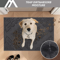 Tapis d'entrée de bienvenue antidérapant absorbant Tapis de porte lavable Tapis de sol d'entrée de trappeur de saleté pour porte avant et arrière