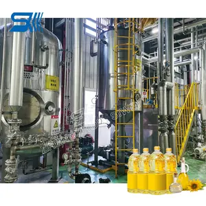 Máquina de refinación de aceite de girasol comestible, equipo de refinería de aceite vegetal, de nuez cruda, 100TPD