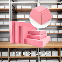 Boîtes postales d'expédition en carton ondulé rose clair avec logo personnalisé pour petites entreprises emballage de sous-vêtements