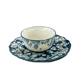 <span class=keywords><strong>Service</strong></span> de vaisselle en céramique bleu galanga de style anglais vintage <span class=keywords><strong>service</strong></span> à domicile écologique comprenant des bols tasses à café soucoupe après-midi - Product Image 6
