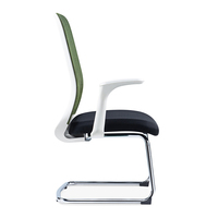 Chaise de bureau fixe en maille blanche avec chaise en maille avec pied fixe