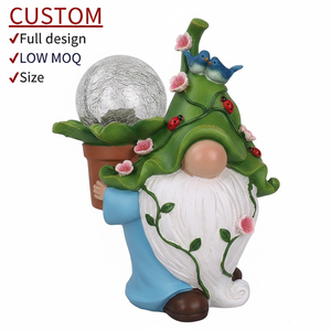 Decoración de Jardín Solar de Resina, Artesanía de Resina Personalizada para Jardín Exterior, Decoración de Jardín con Duendes y Gnomos, Lámpara de Bola de Cristal - Product Image 2