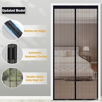 Moustiquaire de porte moderne en polyester rayé, respirante, à fixation magnétique, avec petites mailles, idéale pour bébés