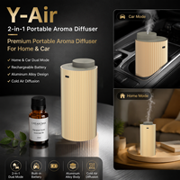 Diffuseur d'arômes portable haut de gamme pour la maison et la voiture, double mode, rechargeable, diffuseur d'huiles essentielles, design en alliage d'aluminium
