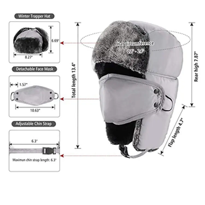 Хит продаж, модная непродуваемый лыжный Бомбер с ушками для взрослых, теплая зимняя меховая шапка для спорта на открытом воздухе - Product Image 6