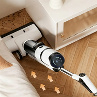 Nettoyeur de sol sans fil sans balais, aspiration 11 kPa, stérilisation électrolytique de l'eau, auto-nettoyant, aspirateur sec et humide à rouleaux