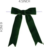 SHIHAI 12 pièces de nœuds en ruban de velours vert foncé de 4,5 pouces, pré-noués avec attache torsadée, style moderne pour mariage, baby shower, fête d'anniversaire, cadeau