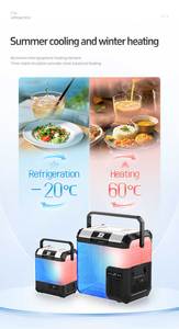 Mini-réfrigérateur portable chauffant pour voiture 10L 12V/24V avec compresseur de refroidissement -20°C~10°C, réfrigérateur-congélateur de camping - Product Image 2