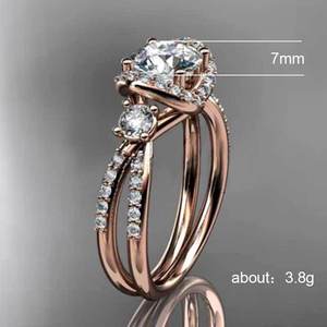 Anello con design geometrico color rosa, anello classico da donna - Product Image 5