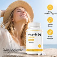 Comprimés de Vitamine D3 2000 UI en Marque Blanche |   Complément alimentaire à haute puissance de cholecalciférol pour la santé osseuse et immunitaire |   OEM