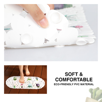 Quantité minimale de commande bas 69*35 CM ovale en caoutchouc antidérapant ventouses tapis de baignoire imprimé anti-moisissure douche tapis de bain solide fabriqué à la Machine