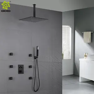 304 stainless steel brass 3 functions concealed thermostatic mixer bath & shower faucets