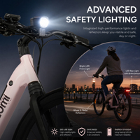 Vélo Électrique Urbain ZUMI Step City pour Femme avec Porte-Bagages Arrière, Confortable, Électronique, 7 Vitesses, Cadre en Alliage d'Aluminium, Assistance au Pédalage