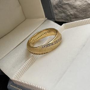 Bague en argent pur S925, style rétro français élégant, avec un design simple micro-incrusté de luxe léger, pierre taillée, bijoux fins - Product Image 1