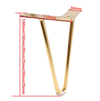 Pieds en acier dorés pour meuble de salle de bain, pieds noirs pour meuble TV, pieds de table basse, pieds de canapé, pieds de meuble TV en métal