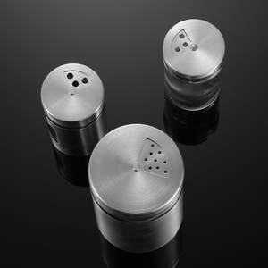 Boîte à épices en acier inoxydable pour cuisine, pot à épices en verre épais, flacon à épices pour barbecue, flacon à épices poreux en verre 4010141 - Product Image 6