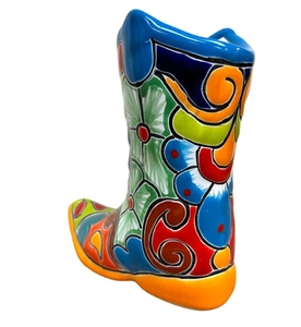 Céramique Cowboy Boot Planter Folk Art Pot Home Decor Peint à la Main <span class=keywords><strong>Poterie</strong></span> <span class=keywords><strong>Mexicaine</strong></span> 7.5" - Product Image 4