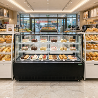 Vitrine réfrigérée commerciale verticale à porte vitrée avec refroidissement par ventilateur pour supermarché, charcuterie et fruits