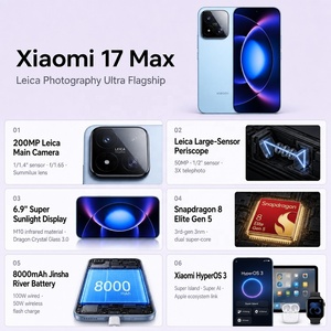 โทรศัพท์ Xiaomi 17 Max Snapdragon 8 Elite Gen 5 |   แบตเตอรี่เสี่ยวหมี่ จินชา ริเวอร์ ความจุ 8000 มิลลิแอมป์ |   จอแสดงผลแสงแดดรุ่นใหม่ขนาด 6.9 นิ้ว - Product Image 2