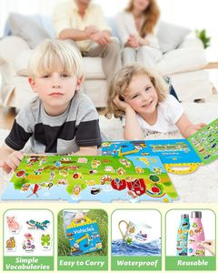 Livres d'autocollants silencieux réutilisables pour les enfants et les tout-petits autocollants de voyage Story Busy Books for Toddler 2-4 Years Birthday Gifts - Product Image 6