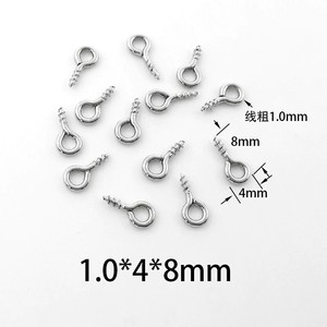 Mini alfileres pequeños de acero inoxidable, <span class=keywords><strong>ojales</strong></span>, ganchos, <span class=keywords><strong>ojales</strong></span>, tornillo, gancho roscado, hallazgos de joyería <span class=keywords><strong>para</strong></span> hacer accesorios - Product Image 2