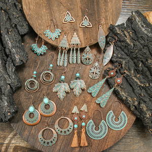 Bohemian <b>Drop</b> Earrings Alloy Antique <b>Bronze</b> Plated Tassel Women's Party Fashion Jewelry - Product Image 1