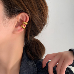 Boucles d'oreilles manchette boucles d'oreilles manchettes en acier inoxydable plaqué or 18 carats boucles d'oreilles non percées boucles d'oreilles pour femmes bijoux manchette d'oreille gruesos - Product Image 3