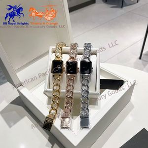 Montres-bracelets automatiques mécaniques à quartz de luxe pour femmes avec élégants cristaux en strass et diamants, montres simples en alliage, idéales comme cadeau - Product Image 1