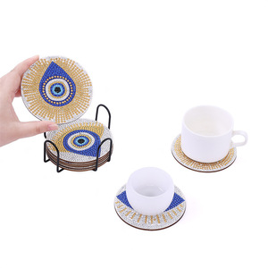DIY <span class=keywords><strong>5d</strong></span> diamants peinture caboteur Kit yeux <span class=keywords><strong>strass</strong></span> broderie tasse coussin avec support Table napperon - Product Image 5