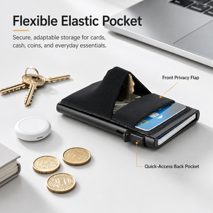 Custom Logo RFID Blocking Aluminum Pop up <strong>Wallet</strong> <strong>for</strong> <strong>Men</strong> Slim Minimalist Metal Credit Card Holder OEM Business Gift - Product Image 4
