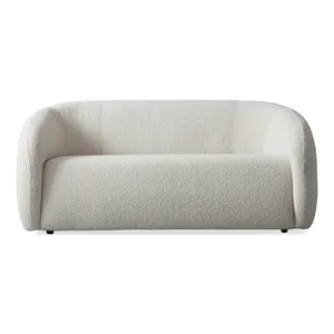 Sofá moderno interior de ocio cómodo mobiliario tapizado Lino lujo perfil redondo