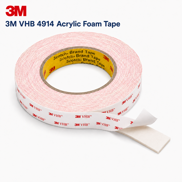 Wholesale 3M Adhesive Tape VHB 4914 White Acrylic Foam Tape  0.25mm 19mm 33m for Lens Display Panel and Nameplate Bonding