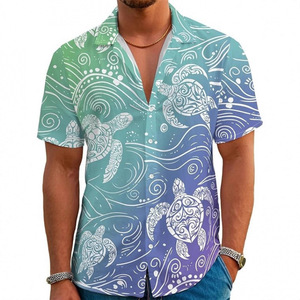 Chemise hawaïenne à manches courtes pour homme, imprimé tropical, boutonnée, pour les vacances d'été et la plage - Product Image 4