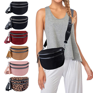 Riñonera de nailon para mujer, bandolera con diseño de letras bordadas, color personalizable, para guardar el teléfono - Product Image 1
