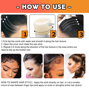 Cire coiffante en stick pour tresses, contrôle des frisottis, brillance et lissage, tenue forte - Product Image 4