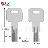 ABA Right Civilian Brass Key Blank Anti Theft Door Key Blank Computer Key