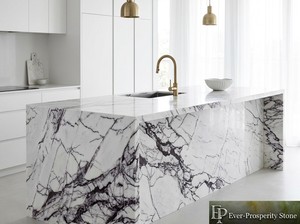 Grande dalle de marbre moderne, naturelle et parfumée, motif Prunier des Neiges, imperméable et durable, sur mesure pour l'intérieur des hôtels, villas et bâtiments commerciaux - Product Image 3